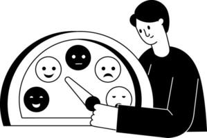 A glyph style illustration showing control emotions vector
