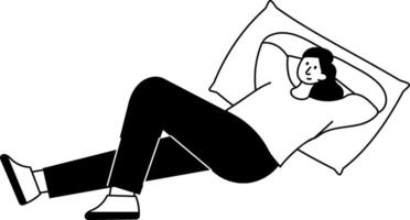 A glyph style illustration showing a person resting vector