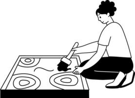 A solid style illustration showing zen garden vector