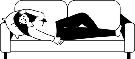 A glyph style illustration showing burnout recovery vector