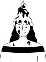 A solid style illustration showing burnout person vector