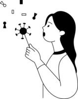 A filled style illustration showing a person reduce stress vector
