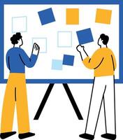 A flat style illustration showing vision board filled with images vector