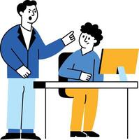 A flat style illustration showing character yelling with frustration vector