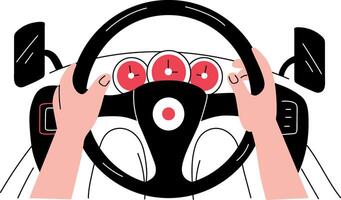 A hand drawn illustration showing dangerous driving vector