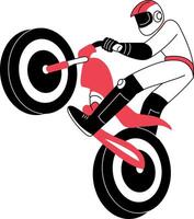 A hand drawn illustration showing a person doing dangerous stunt vector