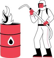 A hand drawn illustration showing fiery drum vector