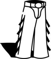 A drawing style icon of rugged cowboy chaps vector