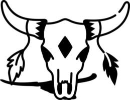 A hand drawn style icon of cow skull vector