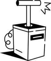 A doodle style icon of blasting detonator switch vector