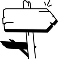 A hand drawn icon of a rustic signboard vector