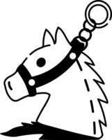 A hand drawn style icon showing horse keychain vector