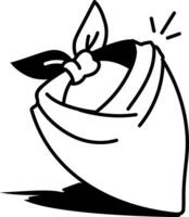 A doodle style icon showing a bandana cloth vector