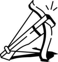 A sketchy style icon representing crossbow vector