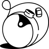 A hand drawn icon representing old water flask vector