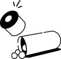 A sketchy style icon representing a single bullet vector