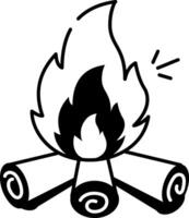 A doodle style icon depicting intense fire vector