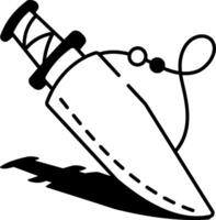 A drawing style icon of sharp bowie knife vector