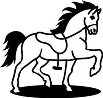 A drawing style icon of a running horse vector