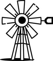 A sketchy style icon representing windmill vector