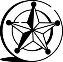 A drawing style icon showing sheriff badge vector