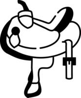 An icon of horse saddle drawn in doodle style vector