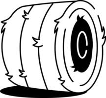 A hand drawn icon representing a hay bay stack vector
