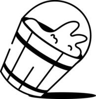 A doodle style icon showing a water bucket vector