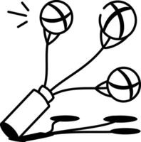 A sketchy style icon representing hunting bolas vector