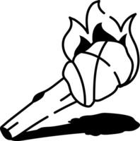 A drawing style icon depicting fire torch vector