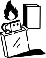 A hand drawn icon showing a small lighter vector