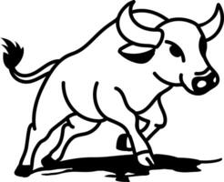 A hand drawn icon denoting a powerful bull vector