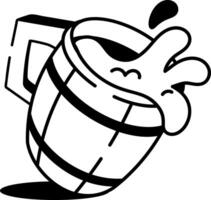 A hand drawn style icon of wine mug vector