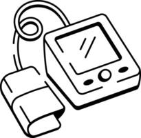 A hand drawn style icon showing bp monitor vector