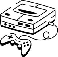 A hand drawn style icon showing game console vector