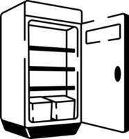 A hand drawn style icon showing lab freezer vector