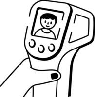 A hand drawn style icon showing thermal scanner vector