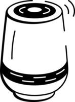 A doodle style icon showing ai speaker vector