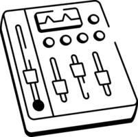 A doodle style icon showing sound mixer vector