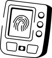 A hand drawn style icon showing biometric vector