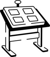 A doodle style icon showing smart table vector