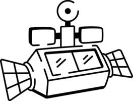 A doodle style icon showing space module vector
