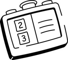 A sketchy style icon showing exam timer vector