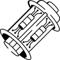 A sketchy style icon showing quantum computing vector