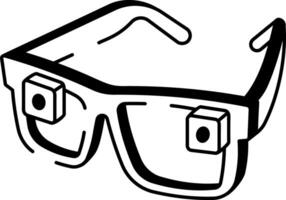 A drawing style icon showing smart glasses vector