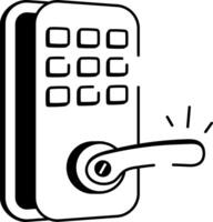 A sketchy style icon showing digital lock vector