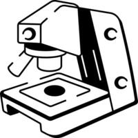 A drawing style icon showing advanced microscope vector