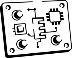 A drawing style icon showing circuit board vector