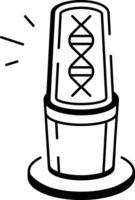 A hand drawn style icon showing dna scanner vector