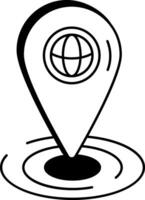 A drawing style icon showing location pin vector